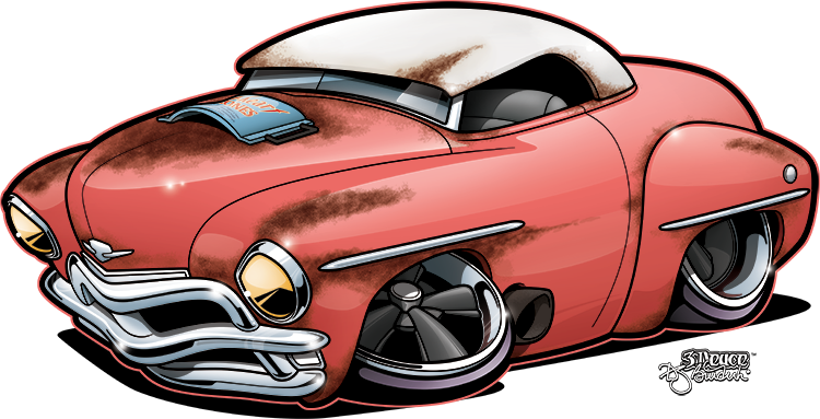 1950 plymouth rat rod cartoon