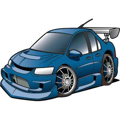 Blue rally car