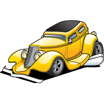 classic 30s yellow sedan